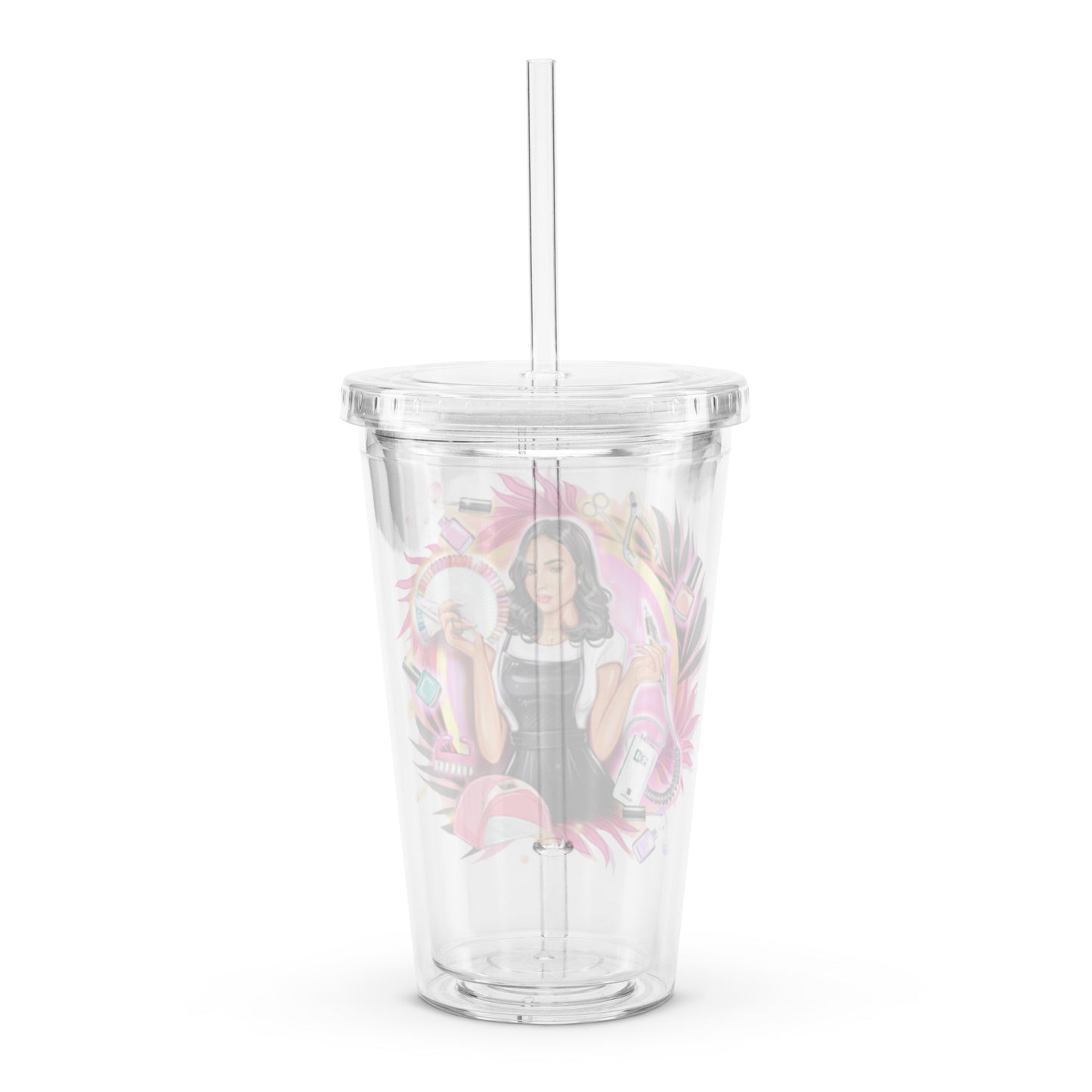 Clear plastic tumbler