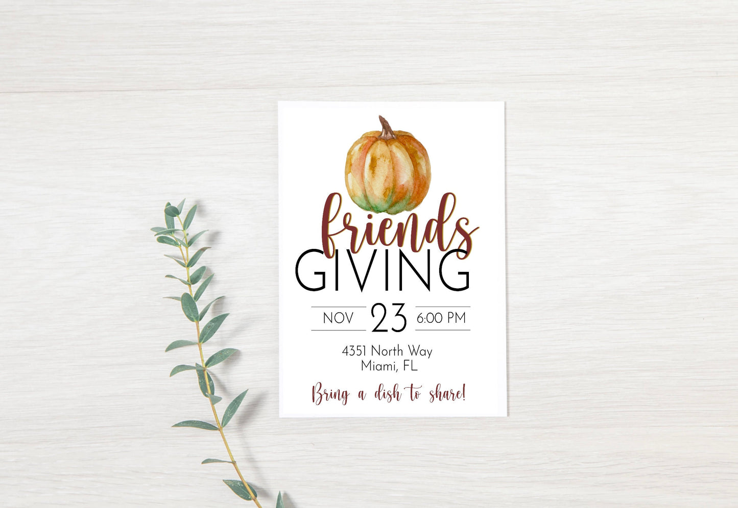 Thanksgiving with Friends | Friendsgiving Invitation | Potluck Invite | Editable Invitation