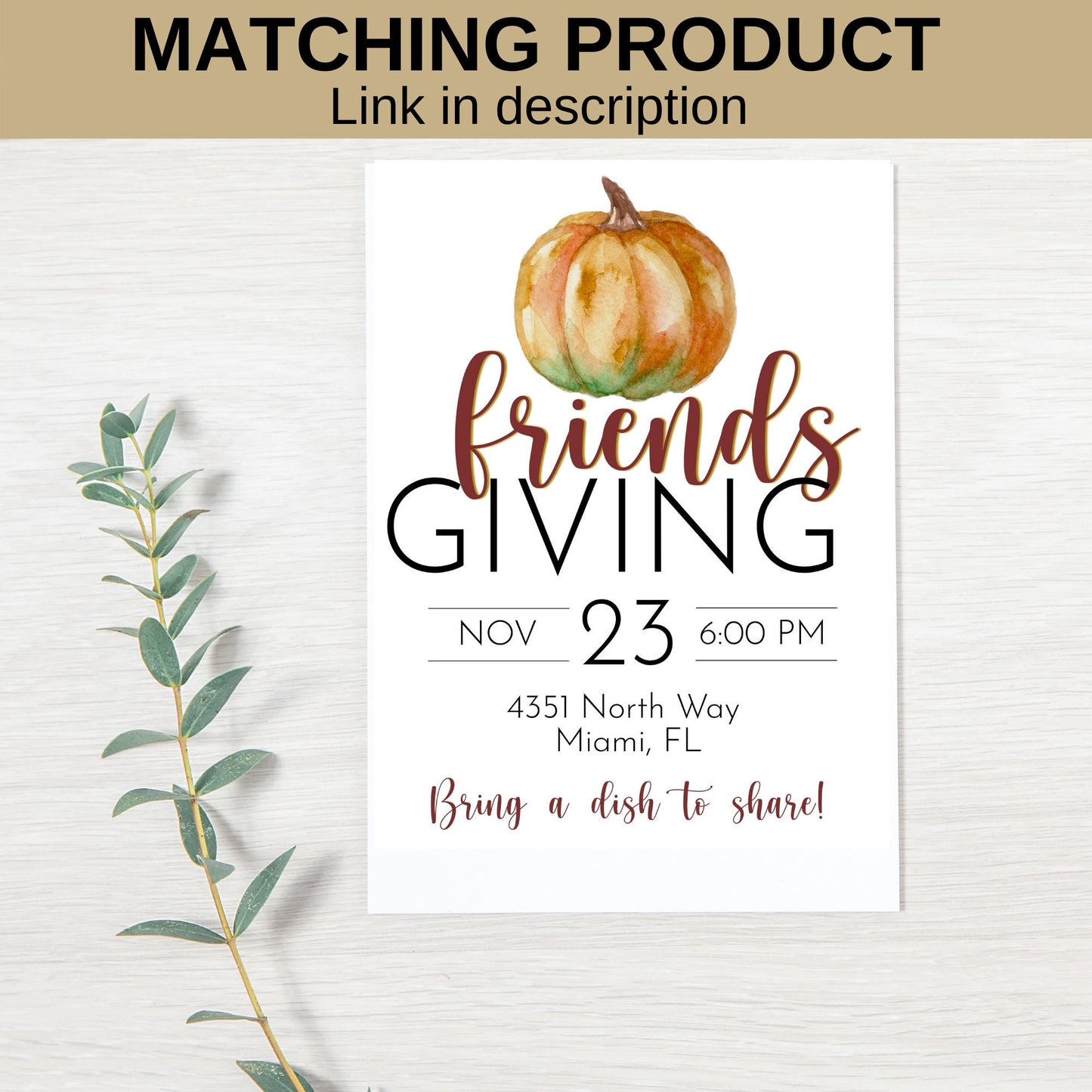Thanksgiving with Friends Mobile |  Friendsgiving Invitation | Potluck Invite | Editable Cell Phone Invitation