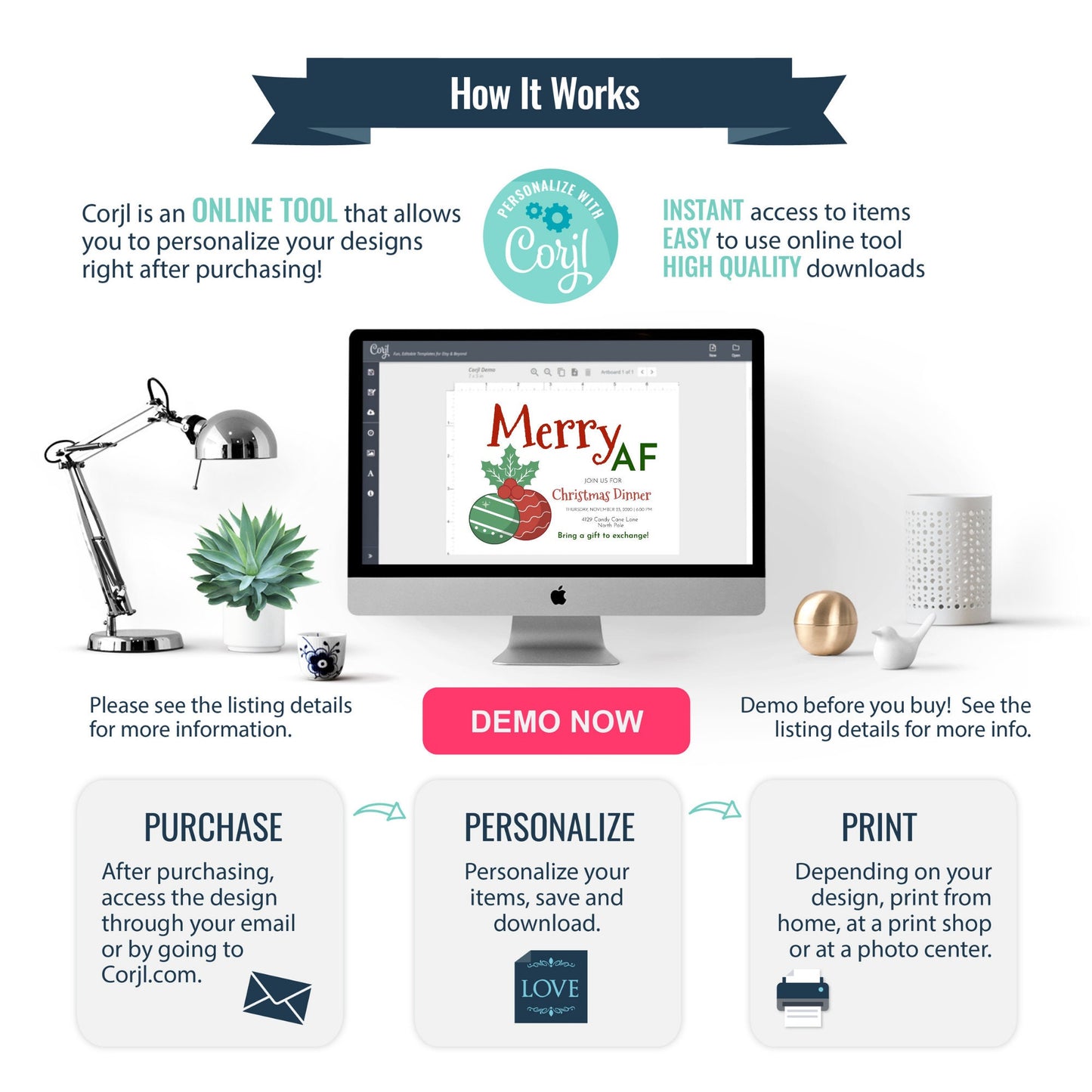 Merry AF Christmas Ornament Invite | Gift Exchange Party Invitation | Editable Invite