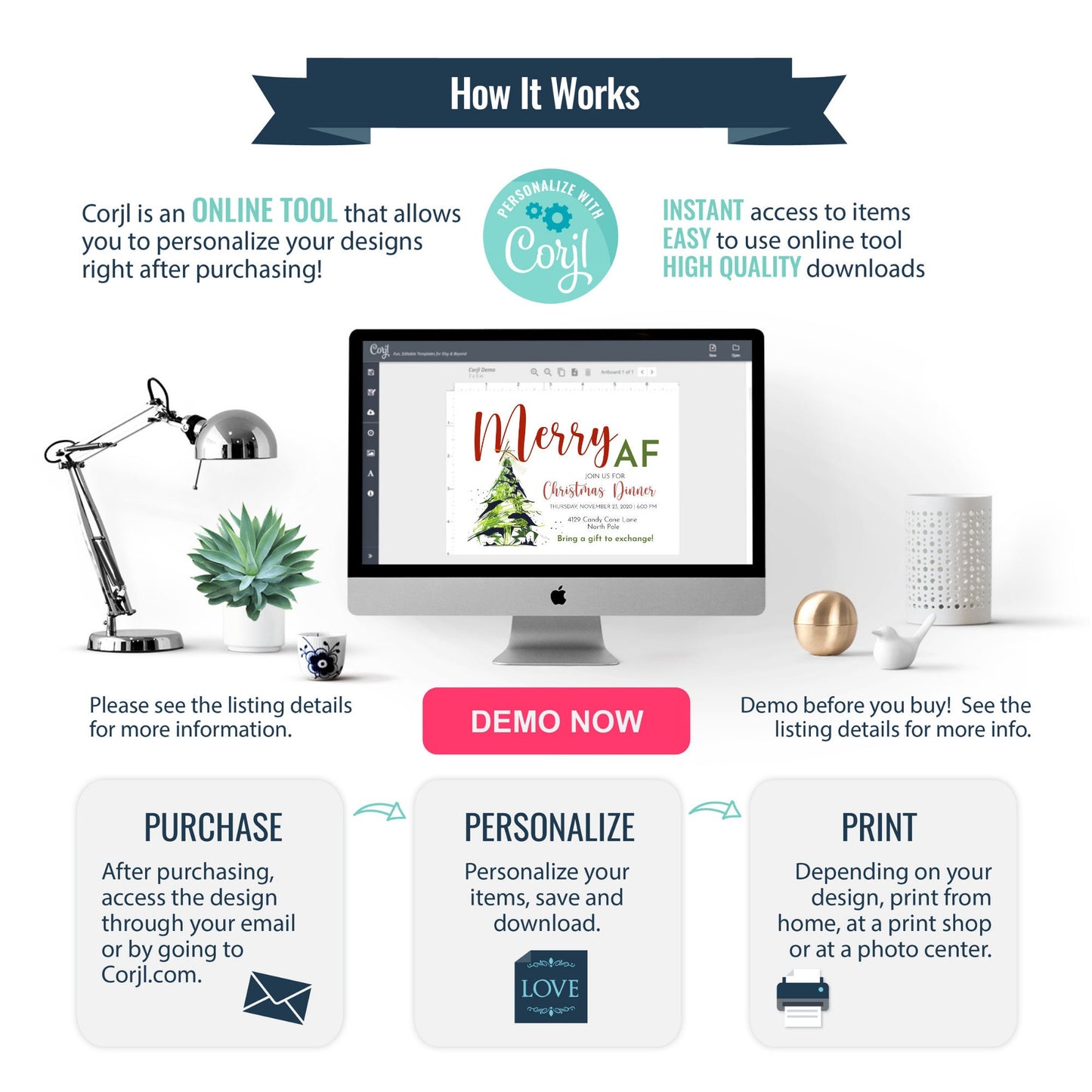 Merry AF Christmas Tree Party Invite | Gift Exchange Party Invitation | Editable Invite