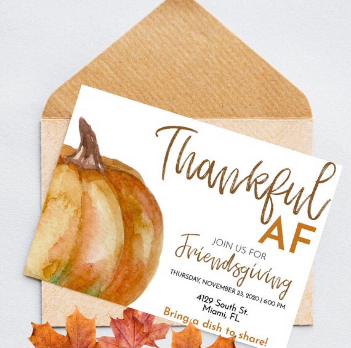 Thanksgiving Dinner Editable Decor Bundle | Thankful AF Friendsgiving Prints | Friends Potluck