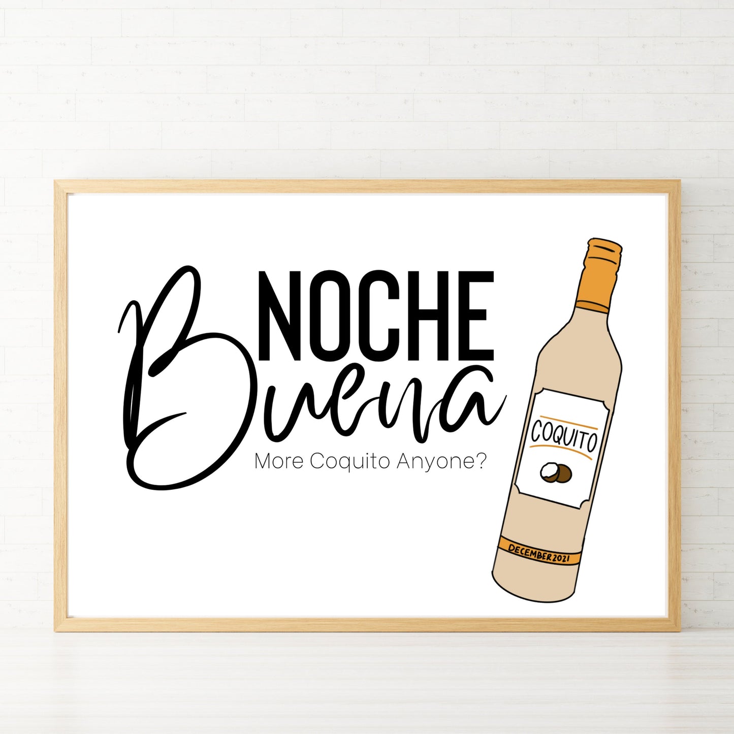 Christmas | Feliz Navidad | Noche Buena Party Sign | Open Bar Sign | More Coquito Anyone?