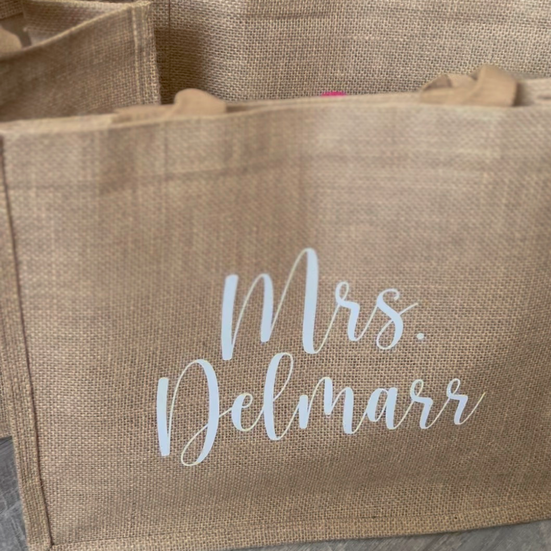 Custom Burlap Tote