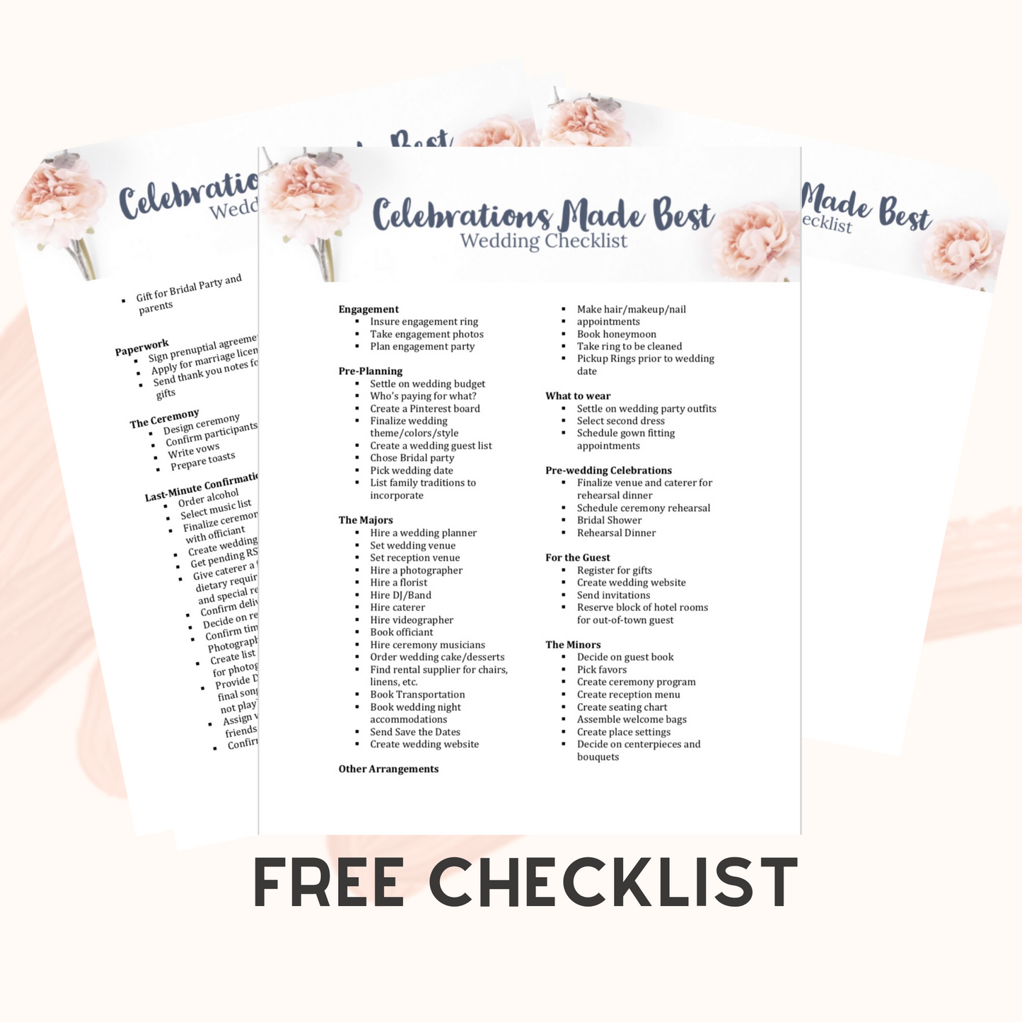Celebrations Made Best FREE Wedding Planning Checklist