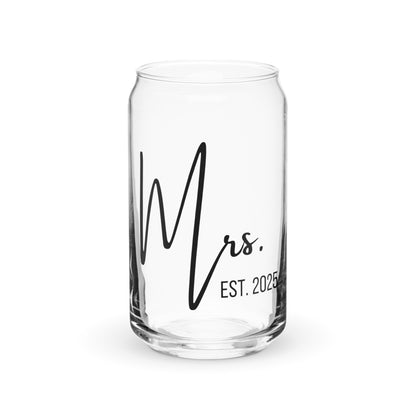 Mrs. est 2025 Can-shaped glass