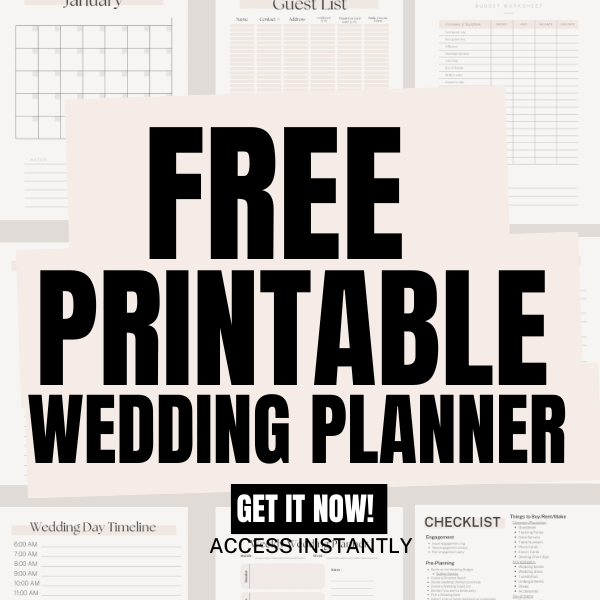 FREE Printable Wedding Planner