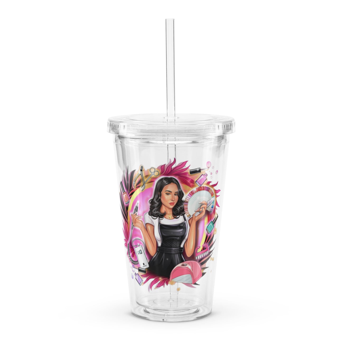 Clear plastic tumbler