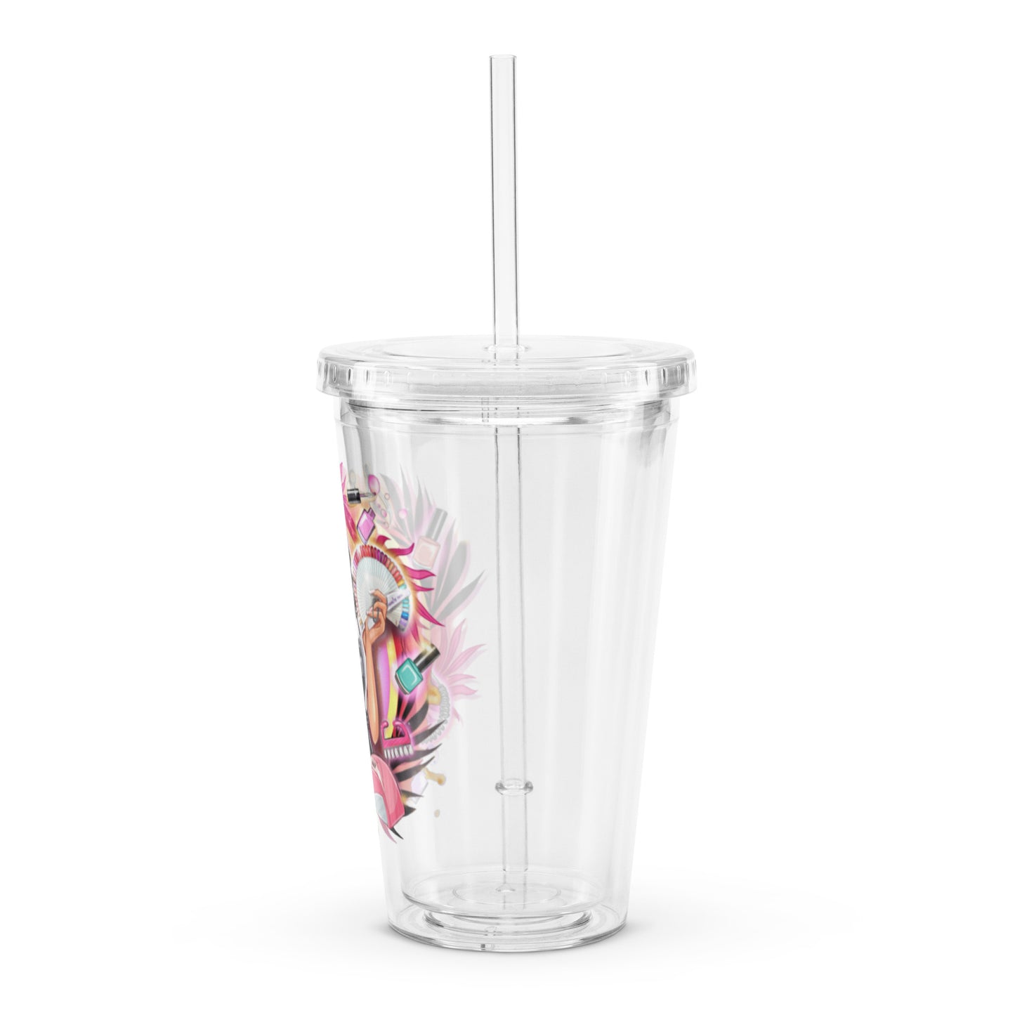 Clear plastic tumbler