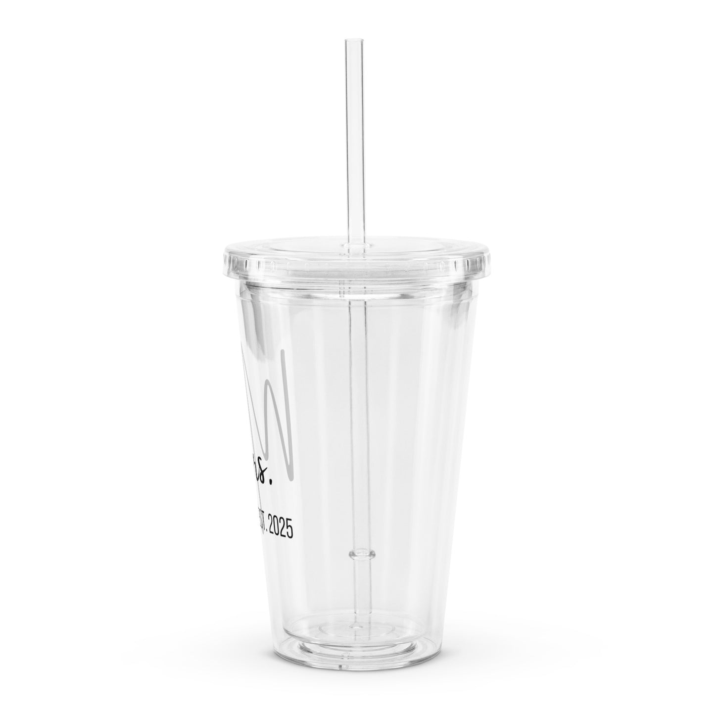 Mrs. est 2025 Clear plastic tumbler