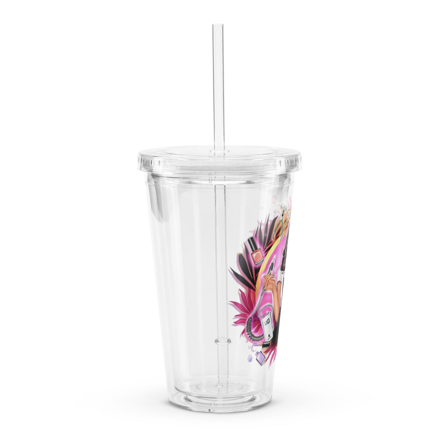 Clear plastic tumbler