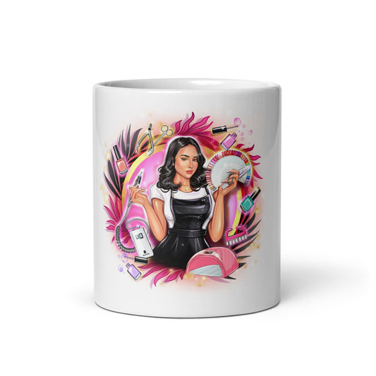 White glossy mug