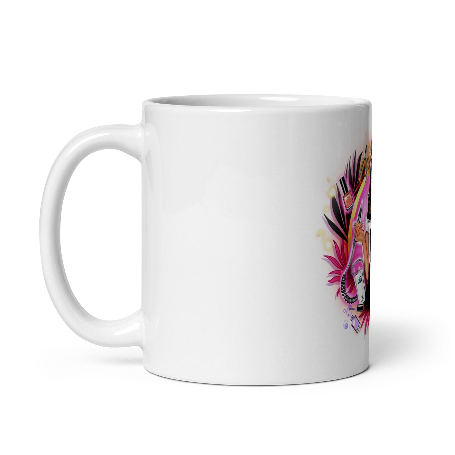 White glossy mug