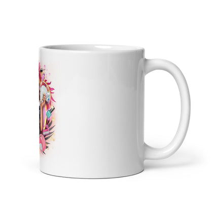 White glossy mug