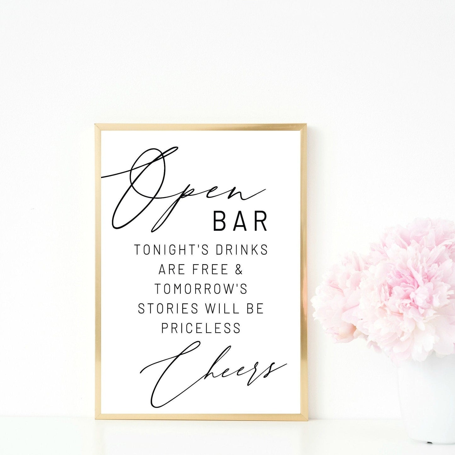 Open Bar Sign | Instant Download Sign | Priceless Memories Tomorrow