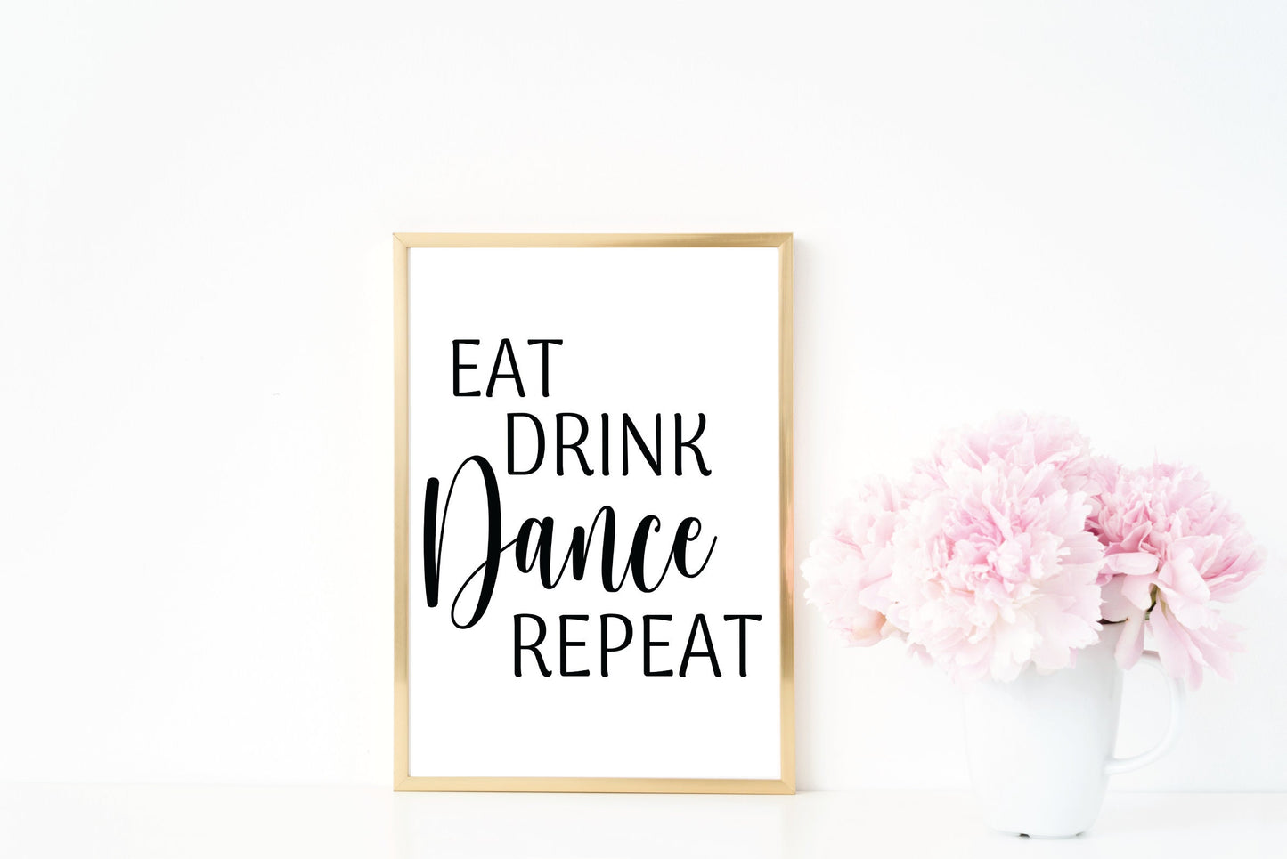 Party Decoration Instant Download Sign | Eat, Drink, Dance, Repeat | Bar and Dance Floor Sign