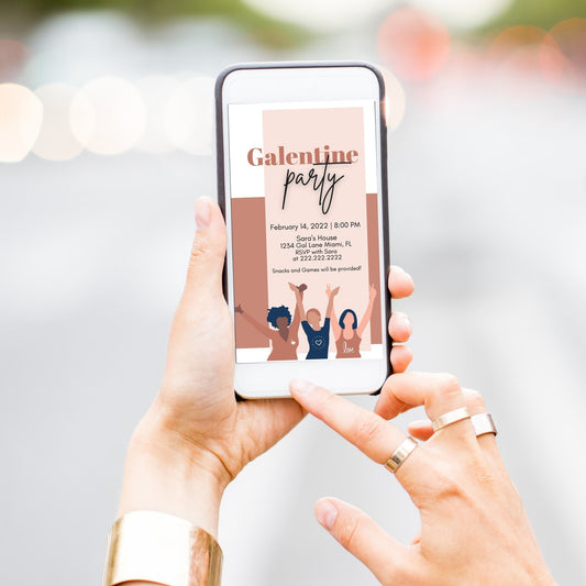 Galentine Party Invite | Valentines Day | Boho Styled Mobile Invite