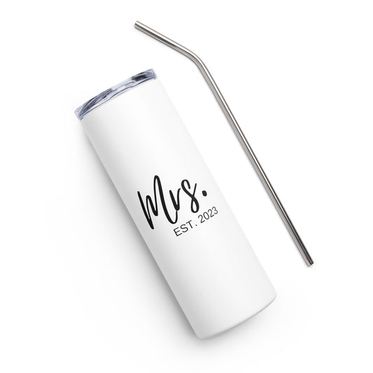 2023 Bride | Engagement Gift | Bachelorette Party | Stainless steel tumbler with straw